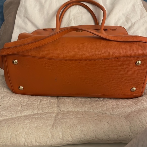 Authentic Prada Saffiano Cuir Large Double-Zip Tote Bag, Orange - Picture 3 of 13